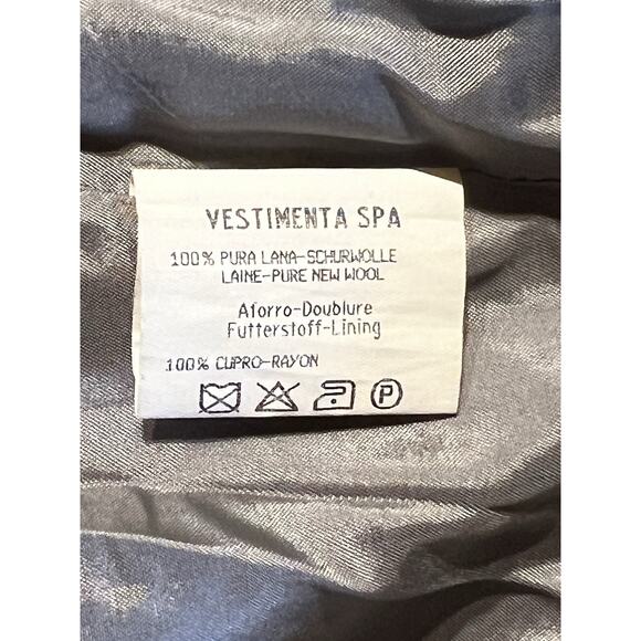 Vintage 80's Giorgio Armani Classico 42R Beige Gray Nailhead Sport Coat Blazer - Picture 13 of 15